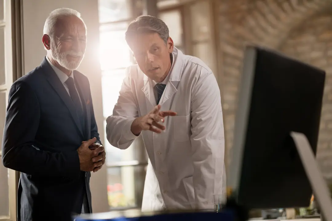 Healthcare professionals discussing AI workflow automation