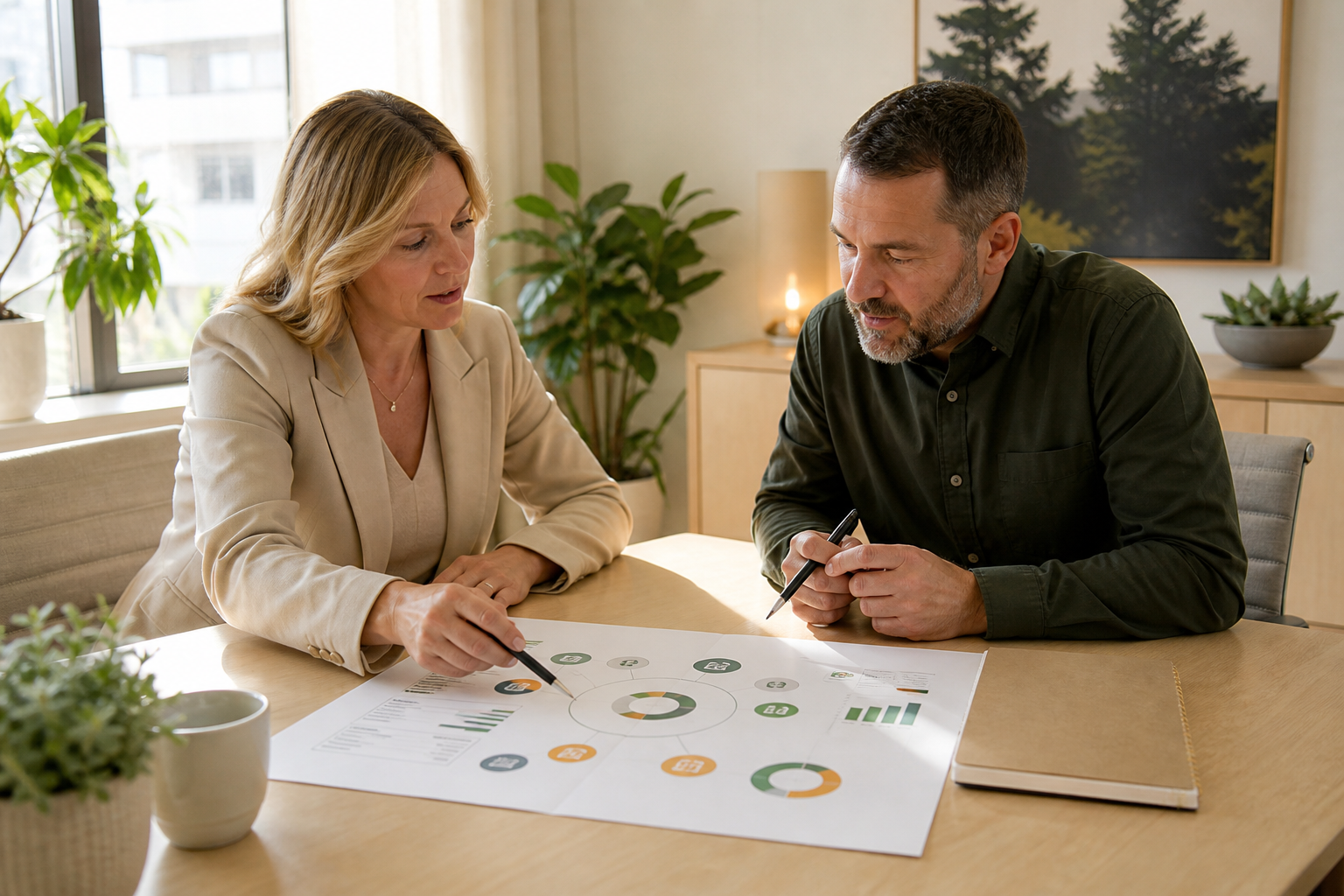 Business executive and IT provider reviewing shared infrastructure responsibilities
