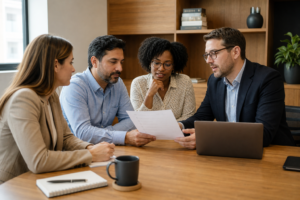Small-business leaders interviewing a managed IT services provider