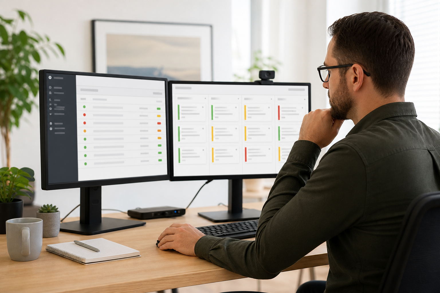 Remote IT help desk technician reviewing and prioritizing support tickets