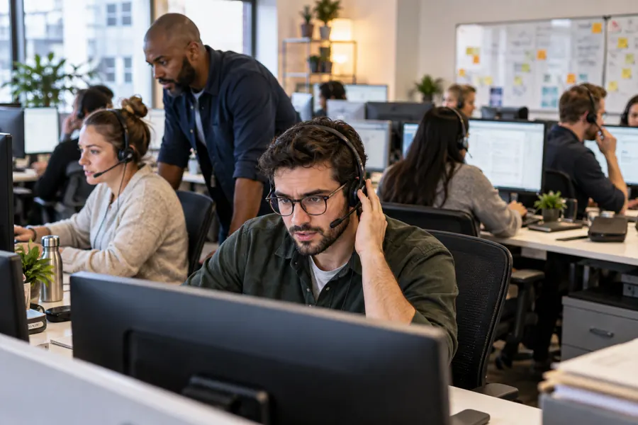 MSP help desk team handling a high volume of calls and support tickets