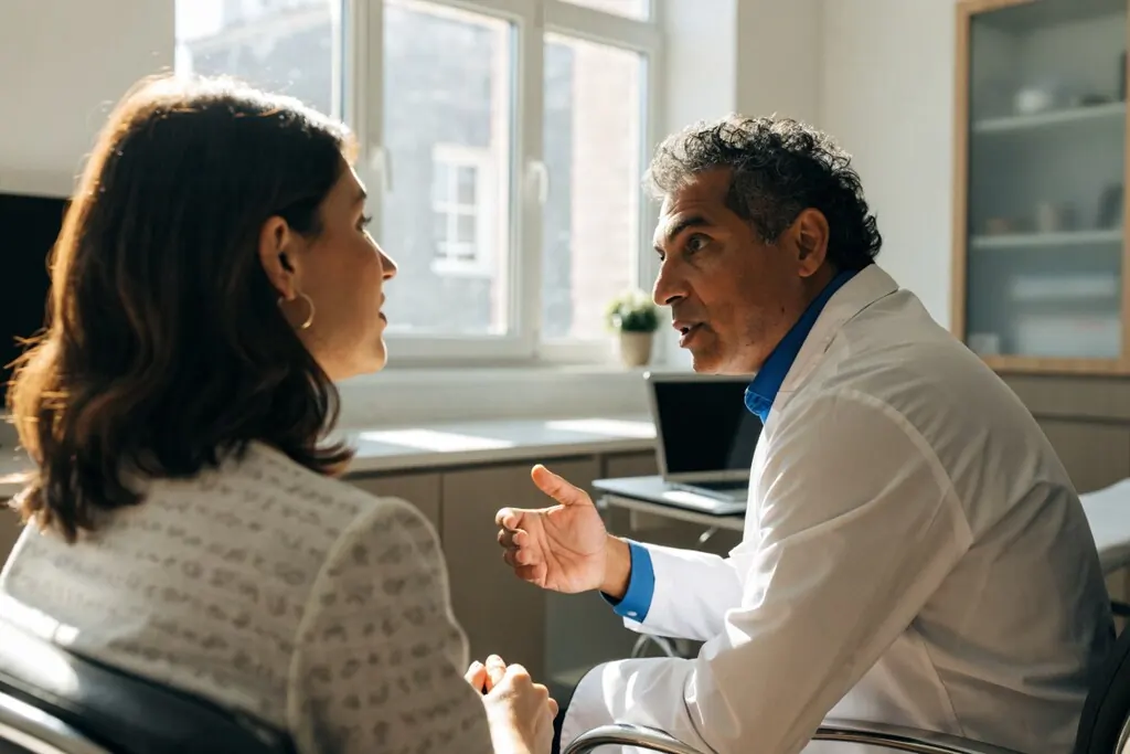 Physician consulting with a patient at a medical practice