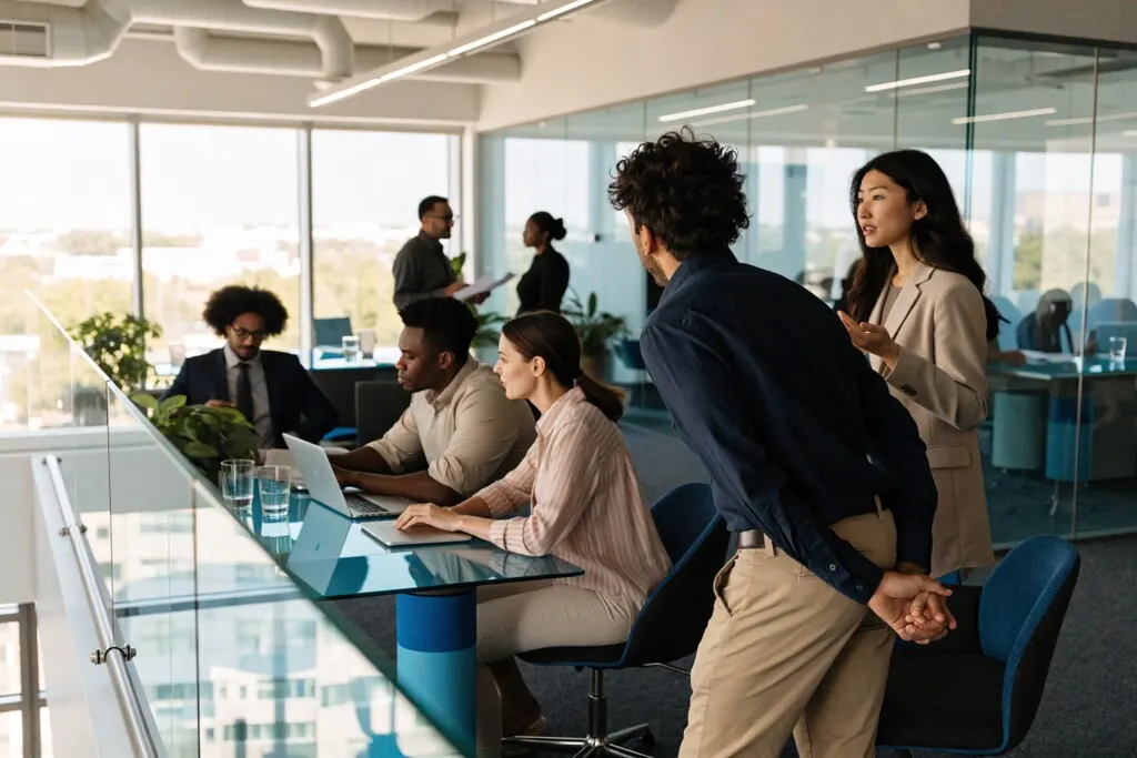 Small business team collaborating with managed IT support