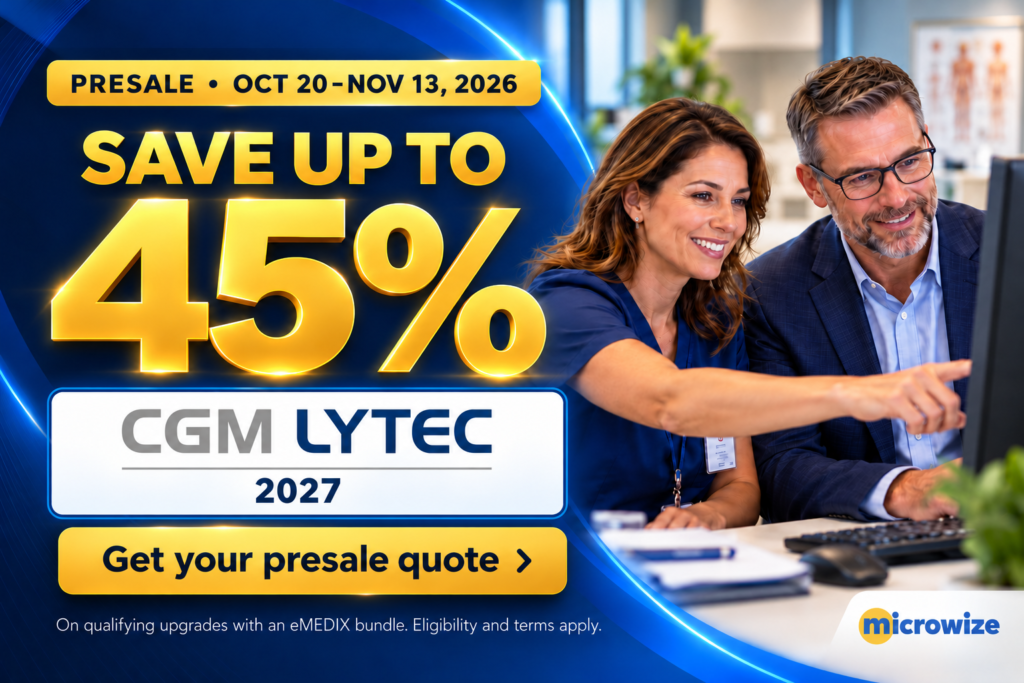 CGM LYTEC 2027 presale: save up to 45% on qualifying upgrades with an eMEDIX bundle, October 20–November 13, 2026.
